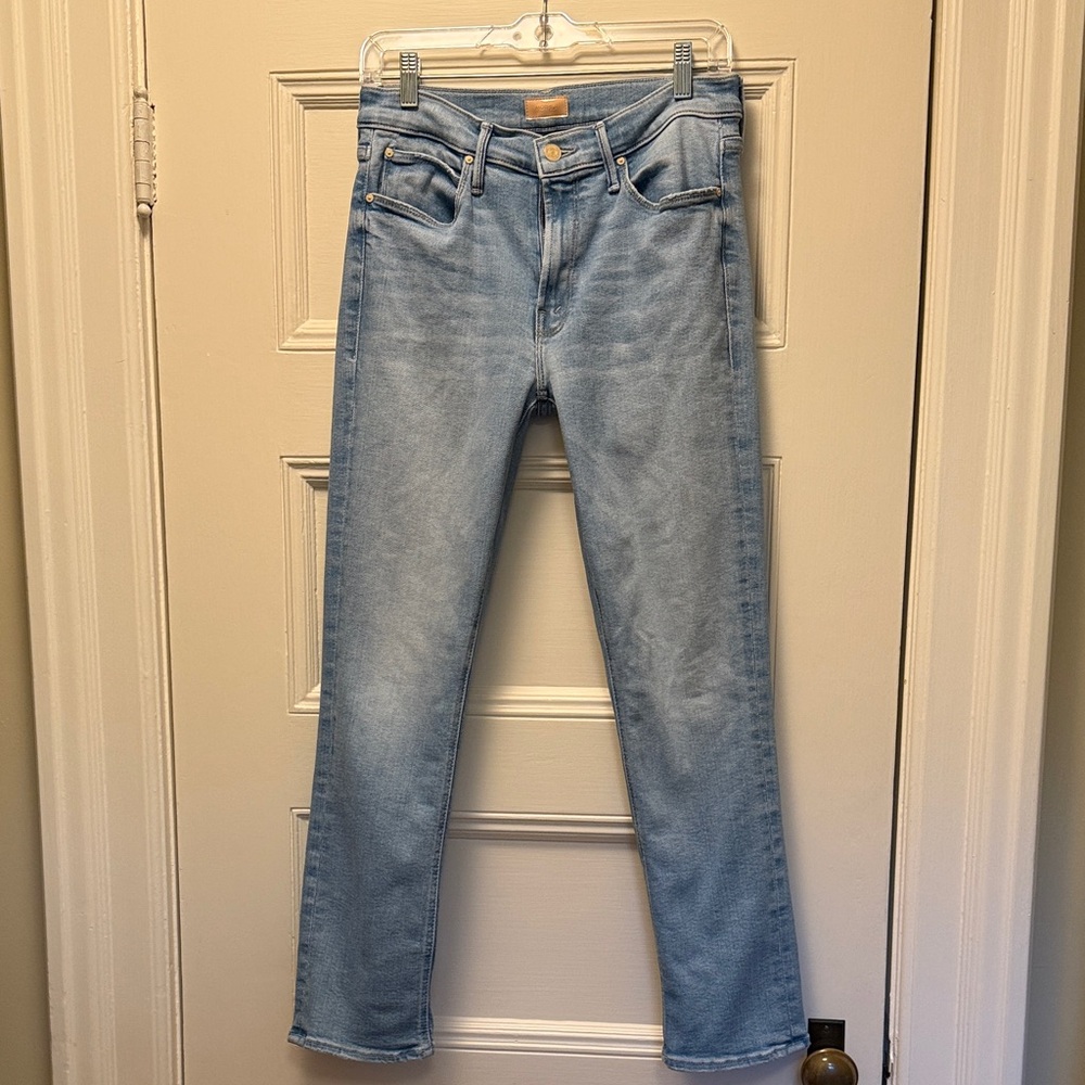 MOTHER Light Wash Straight-Leg Jeans